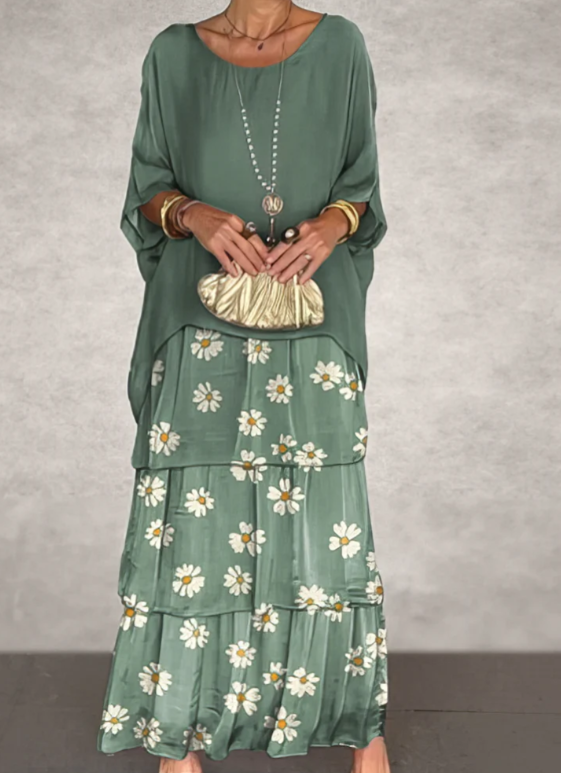 Caroline | Robe Maxi Élégante et Fluide