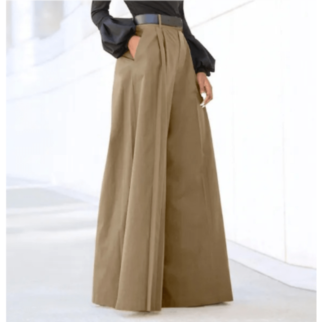 Pantalons à Taille Haute et Jambes Larges | Pli Avant Tailleur | Coupe Formelle Fluide