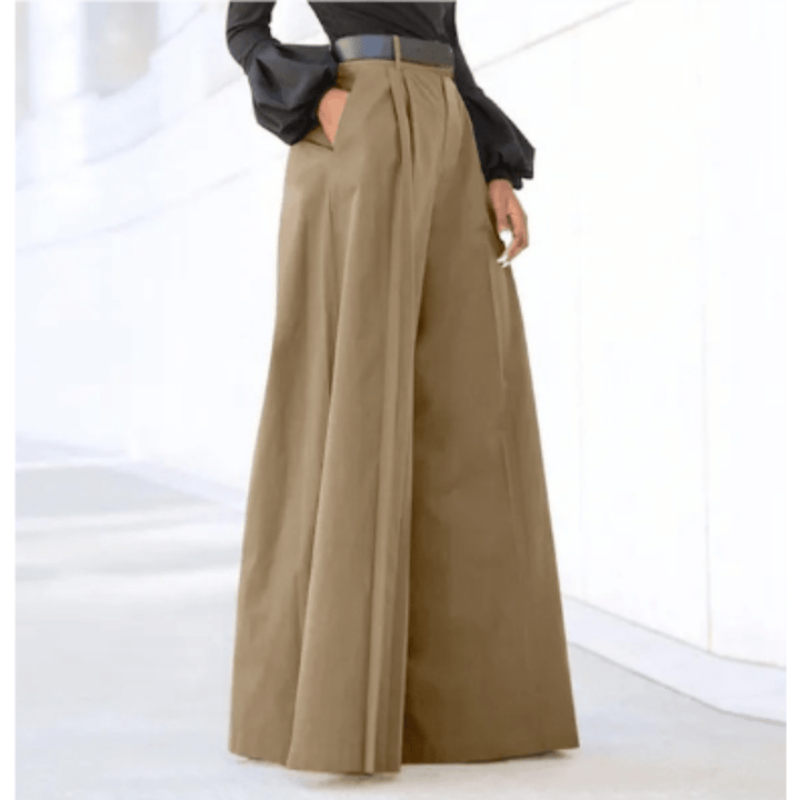 Pantalons à Taille Haute et Jambes Larges | Pli Avant Tailleur | Coupe Formelle Fluide