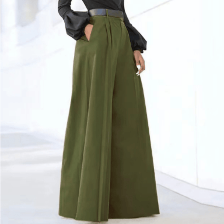 Pantalons à Taille Haute et Jambes Larges | Pli Avant Tailleur | Coupe Formelle Fluide