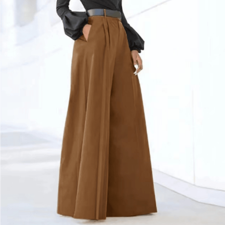 Pantalons à Taille Haute et Jambes Larges | Pli Avant Tailleur | Coupe Formelle Fluide