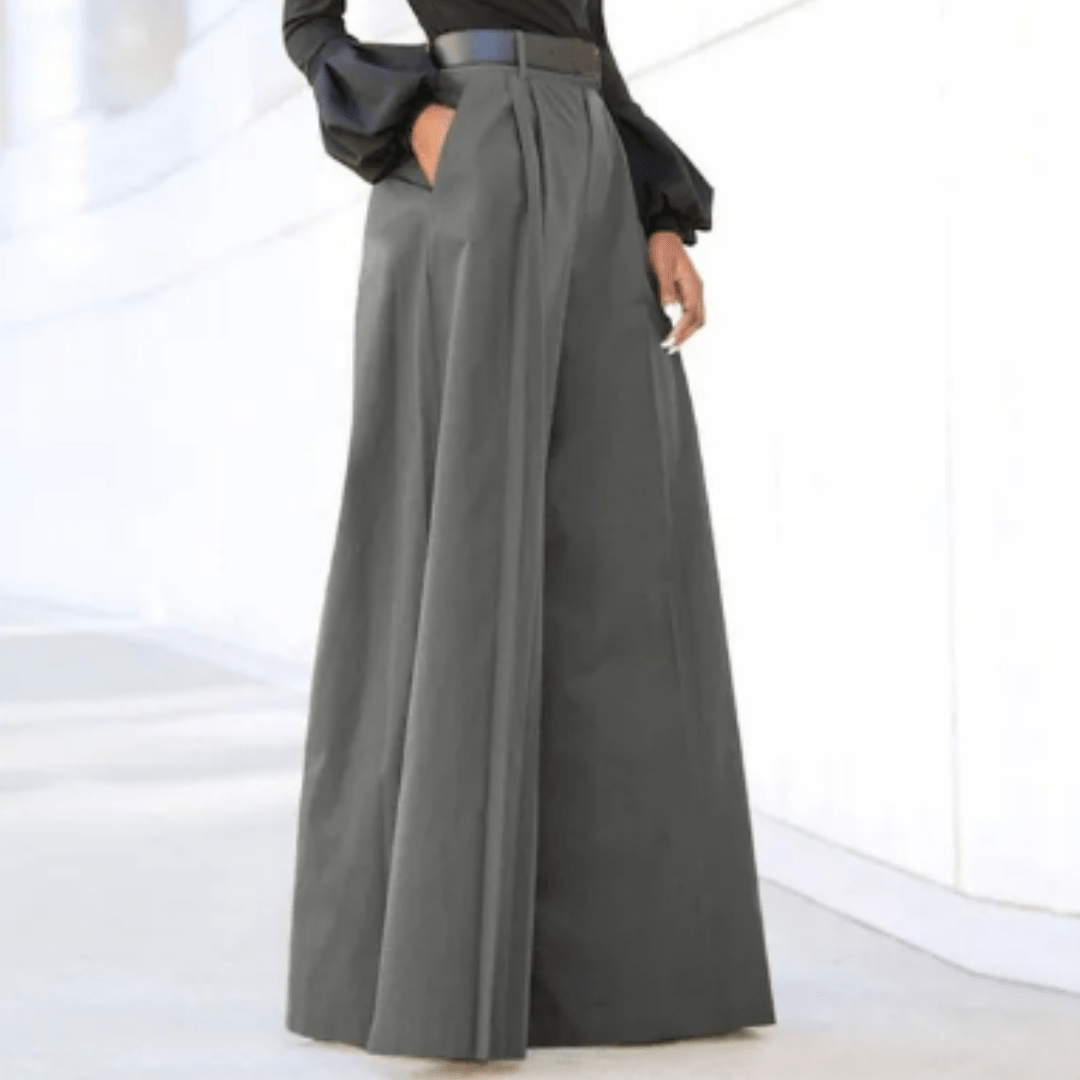 Pantalons à Taille Haute et Jambes Larges | Pli Avant Tailleur | Coupe Formelle Fluide