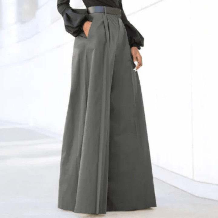 Pantalons à Taille Haute et Jambes Larges | Pli Avant Tailleur | Coupe Formelle Fluide