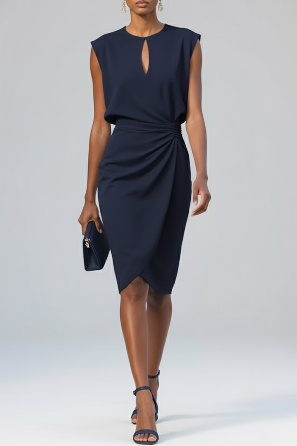 Faye - Elegant Ruched Midi Dress