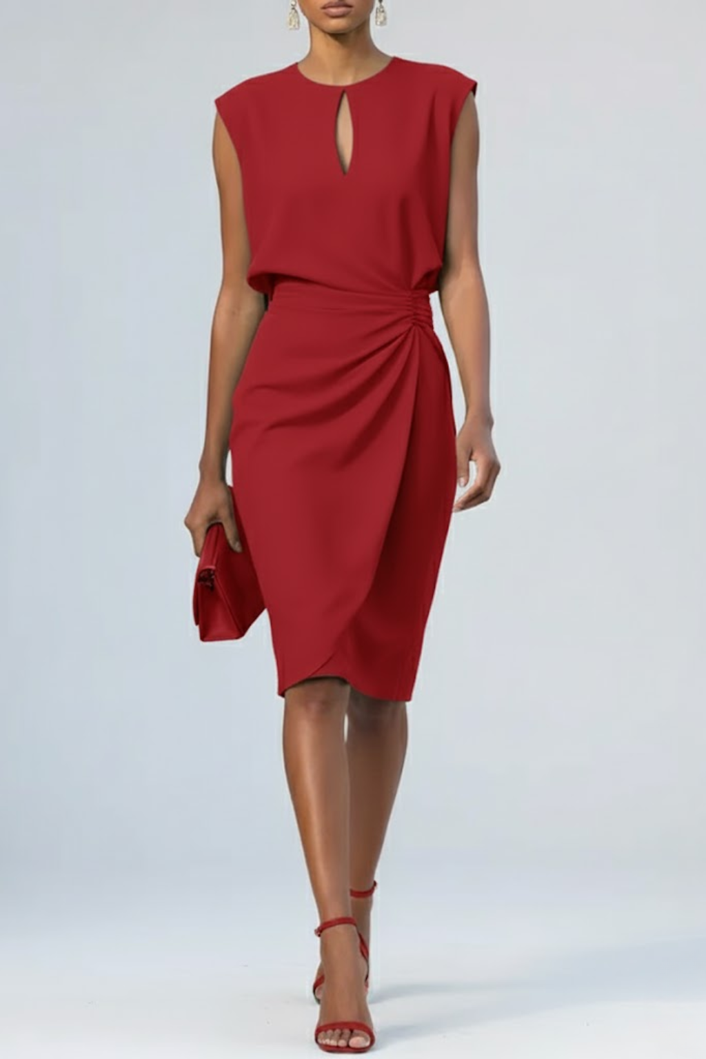 Faye - Elegant Ruched Midi Dress
