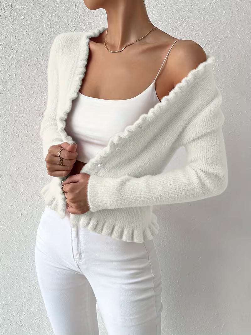 CLARISSE™ | Pull Élégant à Col V Boutonné