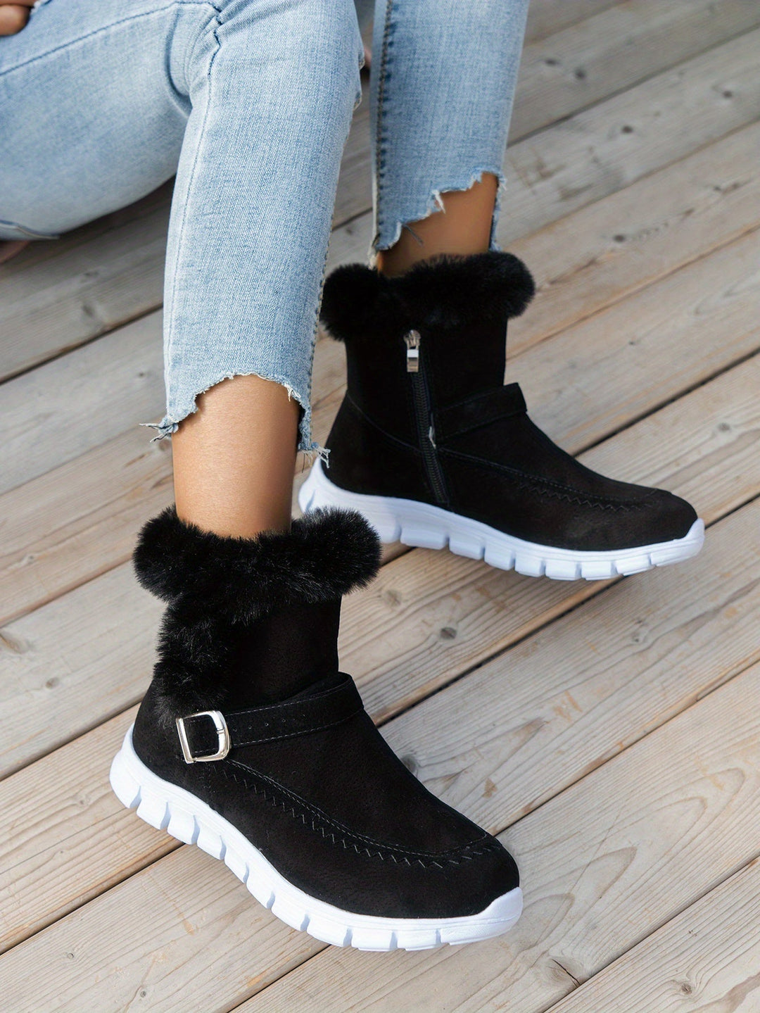 Adriany chunky-sole winter boots in Black
