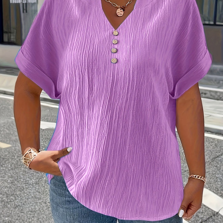 Elara™ | Blouse plissée en V de luxe