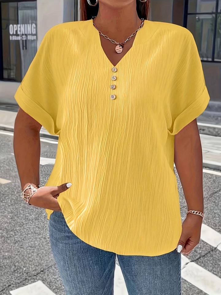 Elara™ | Blouse plissée en V de luxe