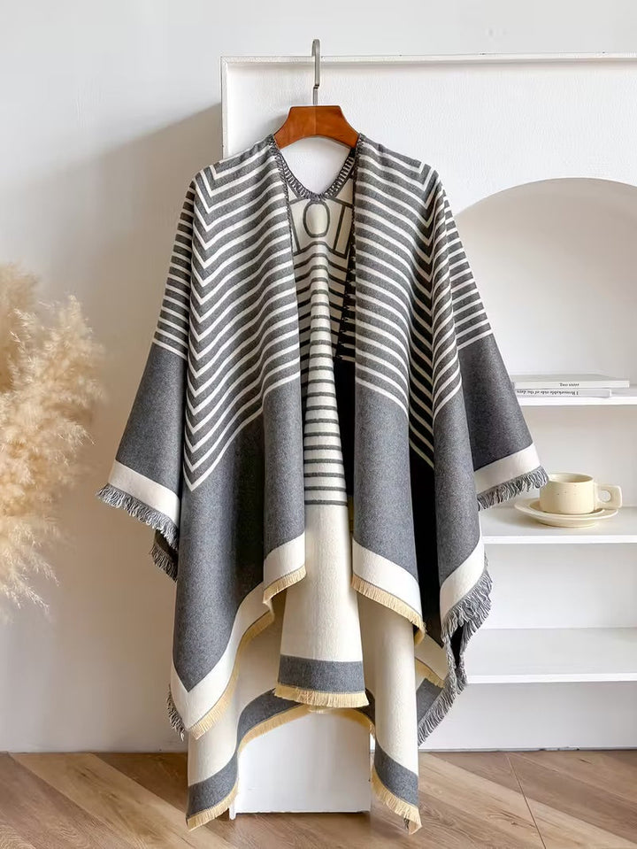 Taisija™ | Écharpe Jacquard Réversible Rayée