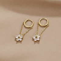 Blooming Petal Crystal Earrings