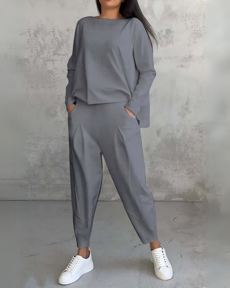 Ensemble de Salon Élégant Jackquelin™ | Haut et Pantalon Chic Assortis