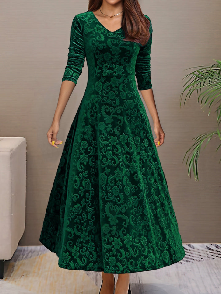 Nancy | Robe d'Élégance en Velours pour les Fêtes