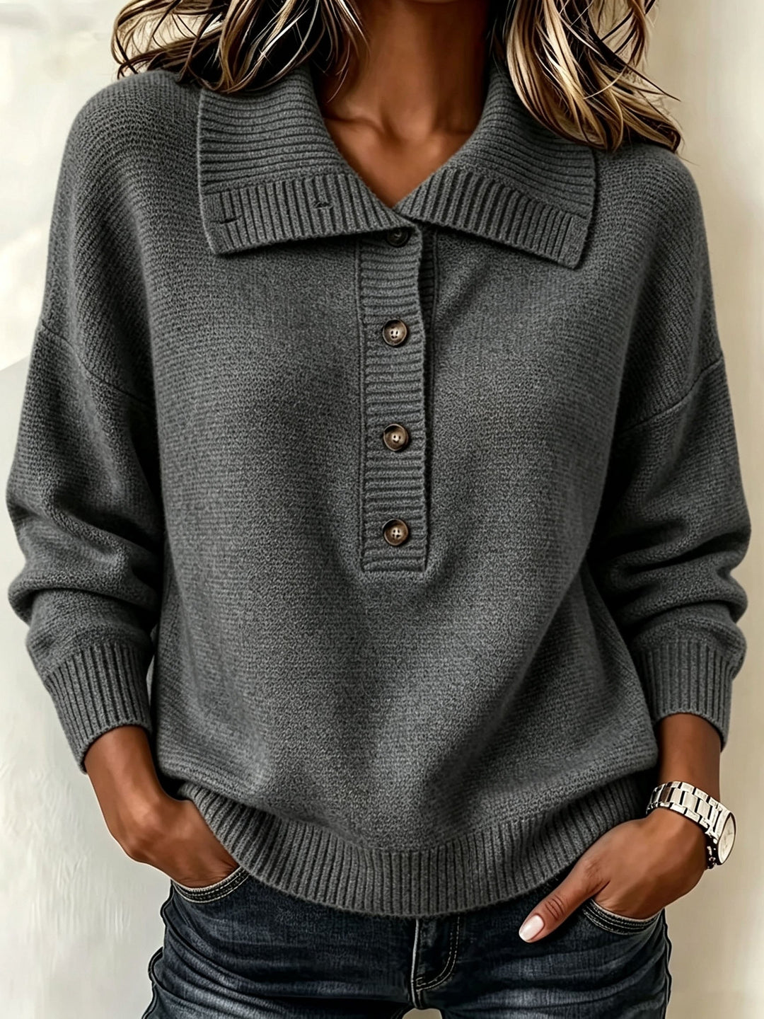 Nicole | Ladies Autumn Sweater with Buttons