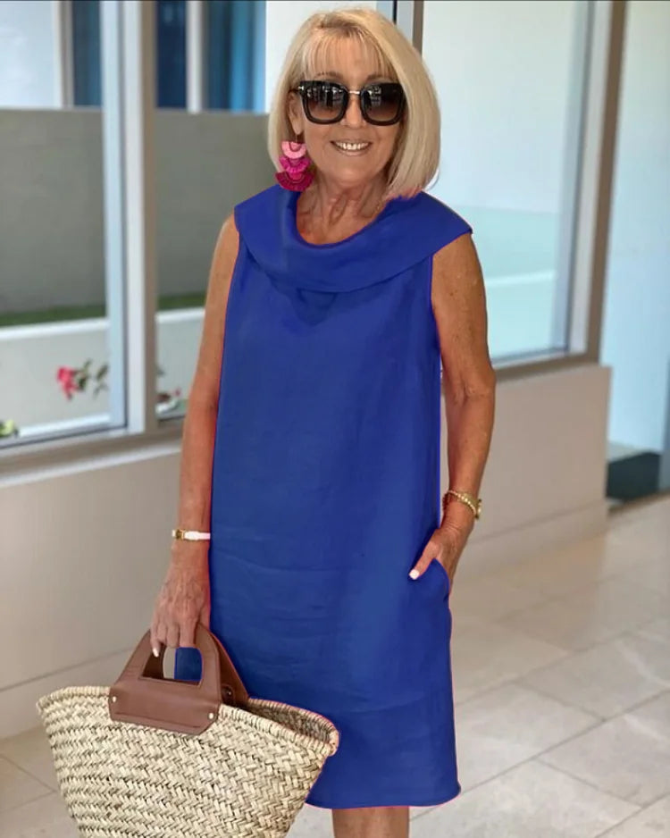 Perla™ – Robe moulante sans manches à col rond