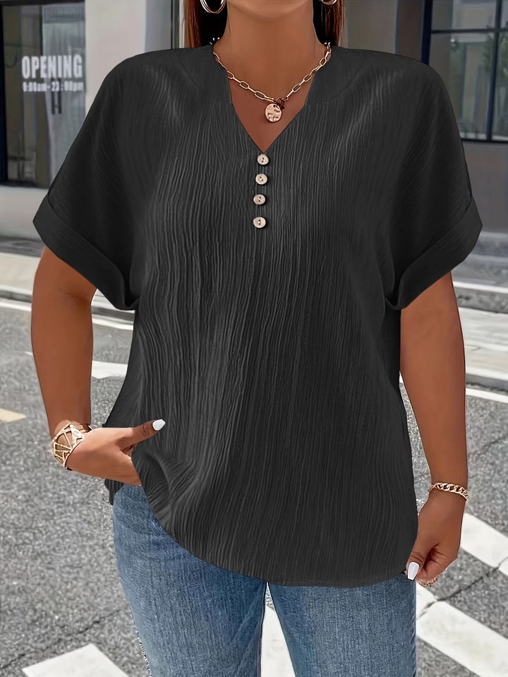 Elara™ | Blouse plissée en V de luxe