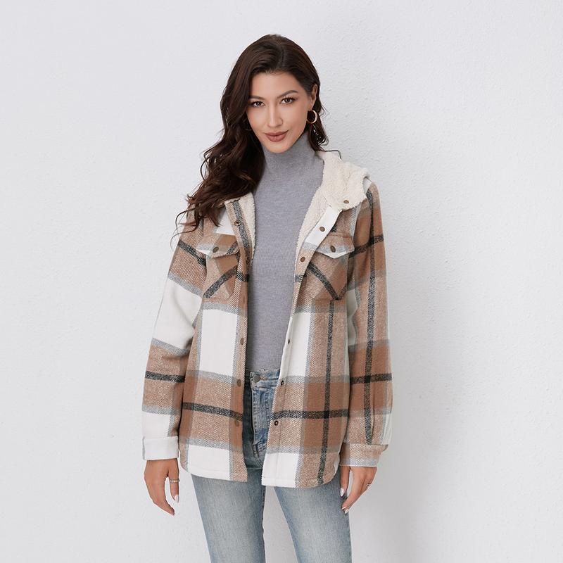 LIVIA™ – Veste à Carreaux avec Capuche pour Femmes