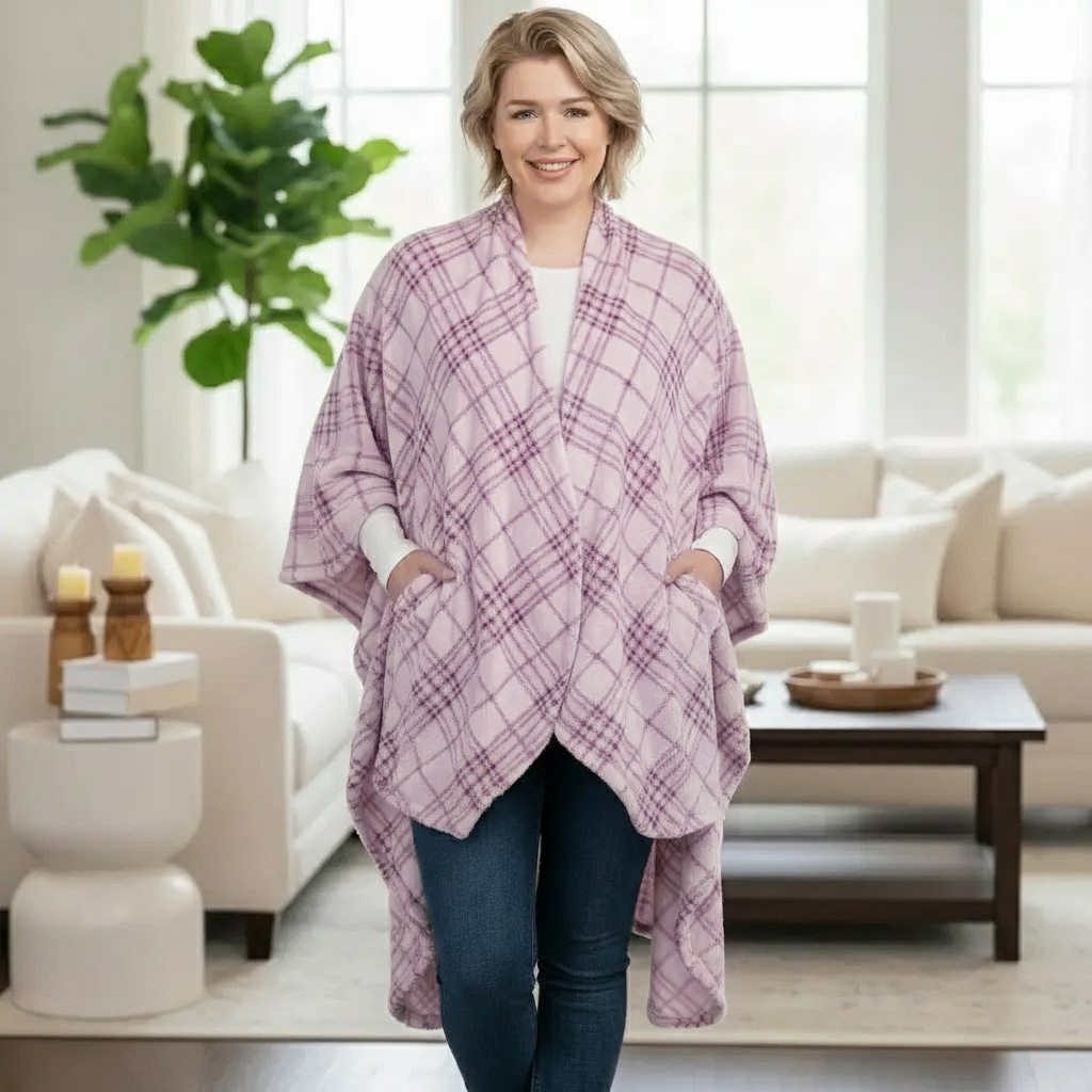 Émeline™ | Veste-Couverture à Carreaux