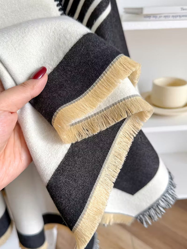 Taisija™ | Écharpe Jacquard Réversible Rayée