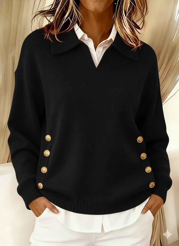 Vicenta | Polo Collar Button Jumper
