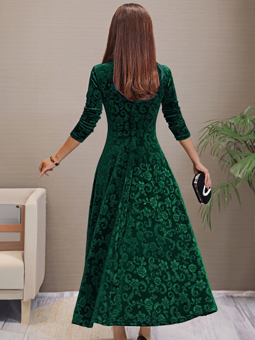 Nancy | Robe d'Élégance en Velours pour les Fêtes