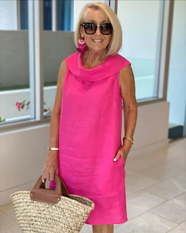 Perla™ – Robe moulante sans manches à col rond