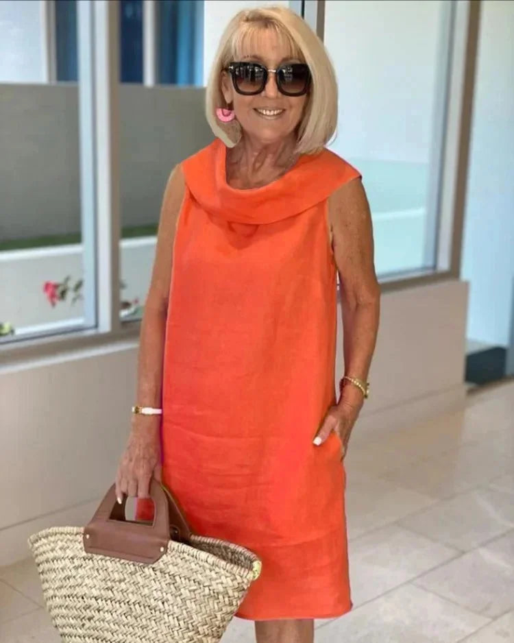 Perla™ – Robe moulante sans manches à col rond