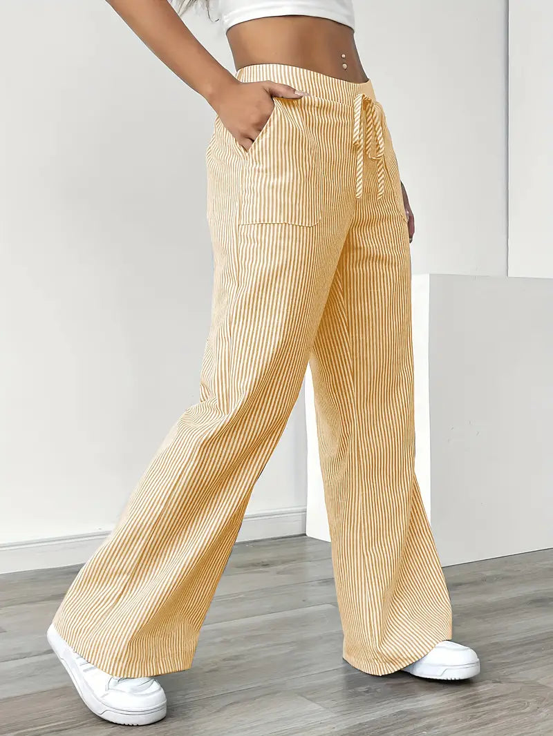 Elise™ Pantalon Rayé Décontracté