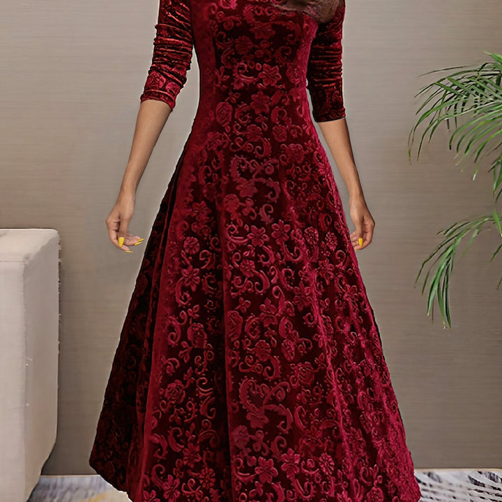 Nancy | Robe d'Élégance en Velours pour les Fêtes