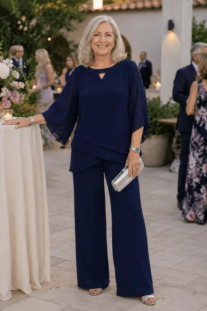 Eloise two-piece occasion trouser set in Dark Navy