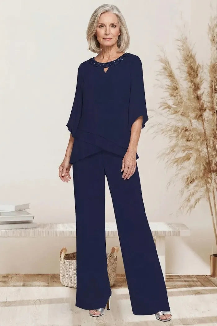 Eloise two-piece occasion trouser set in Dark Navy