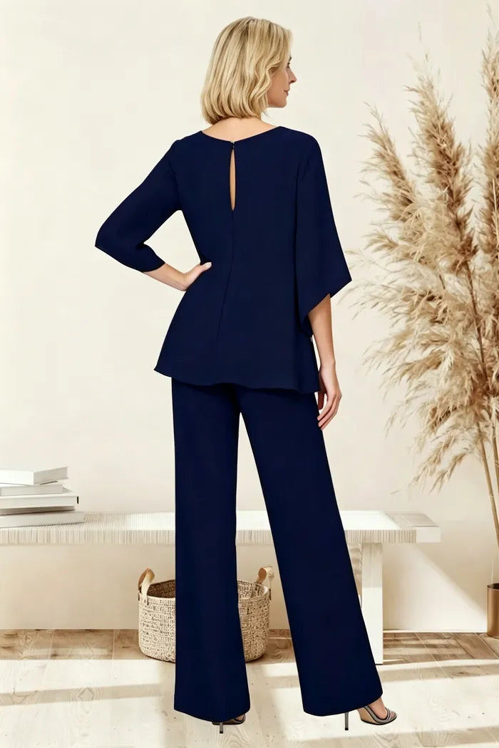 Eloise two-piece occasion trouser set in Dark Navy