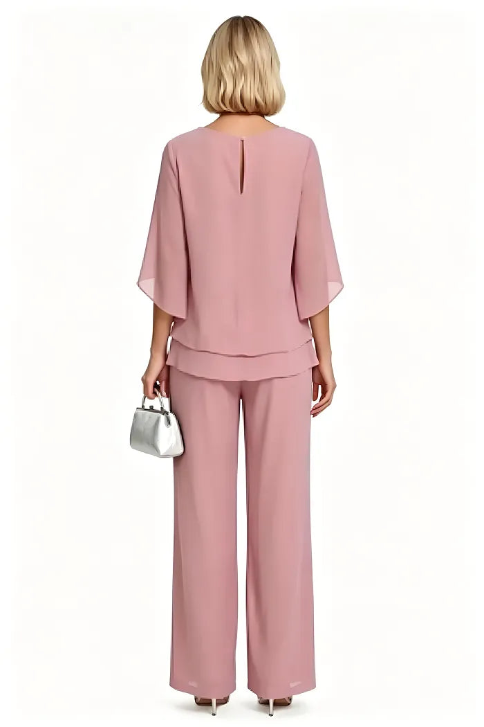 Eloise two-piece occasion trouser set in Dusty Pink