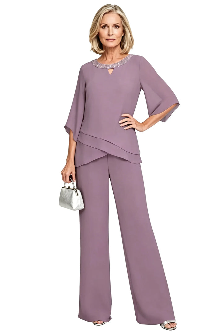 Eloise two-piece occasion trouser set in Frosted Lilac