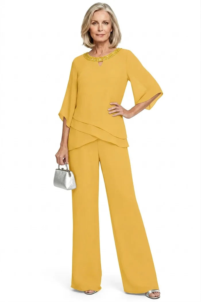 Eloise two-piece occasion trouser set in Yellow