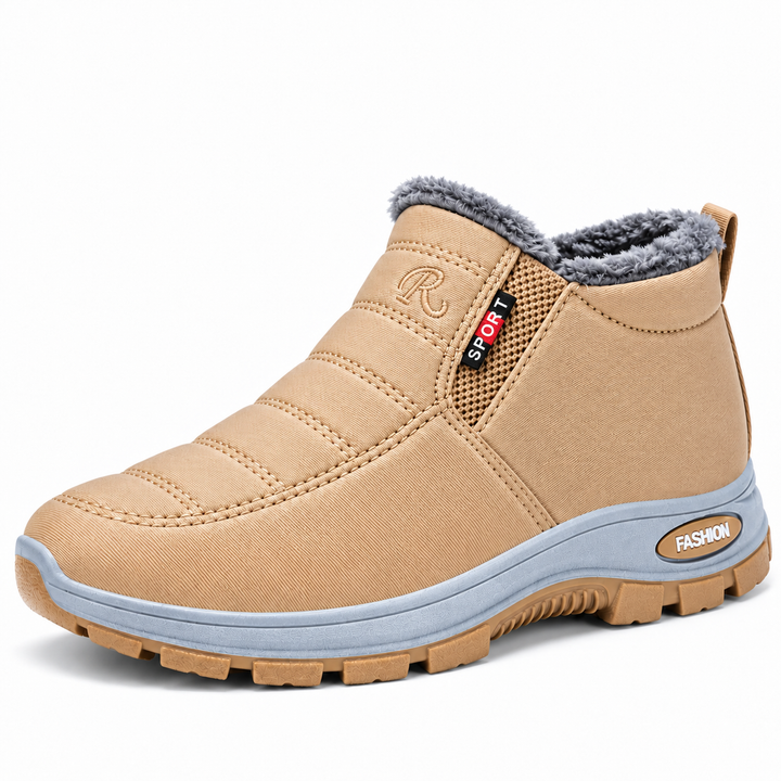 Elvy quilted slip-on ankle boots in Beige