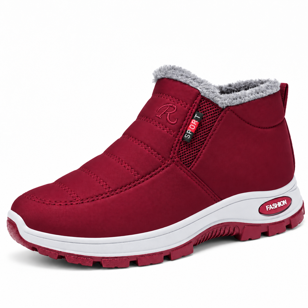 Elvy quilted slip-on ankle boots in Burgundy