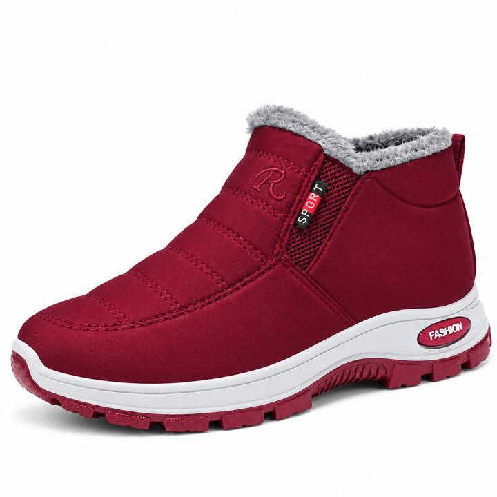 Elvy quilted slip-on ankle boots in Burgundy