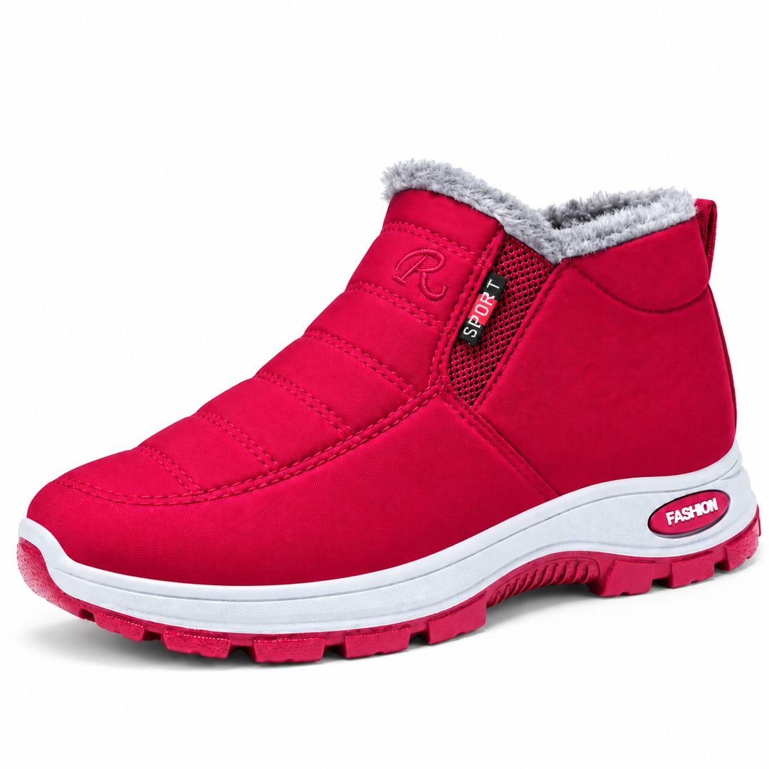 Elvy quilted slip-on ankle boots in Red