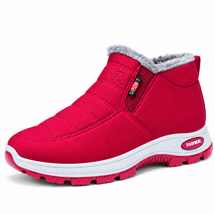Elvy quilted slip-on ankle boots in Red