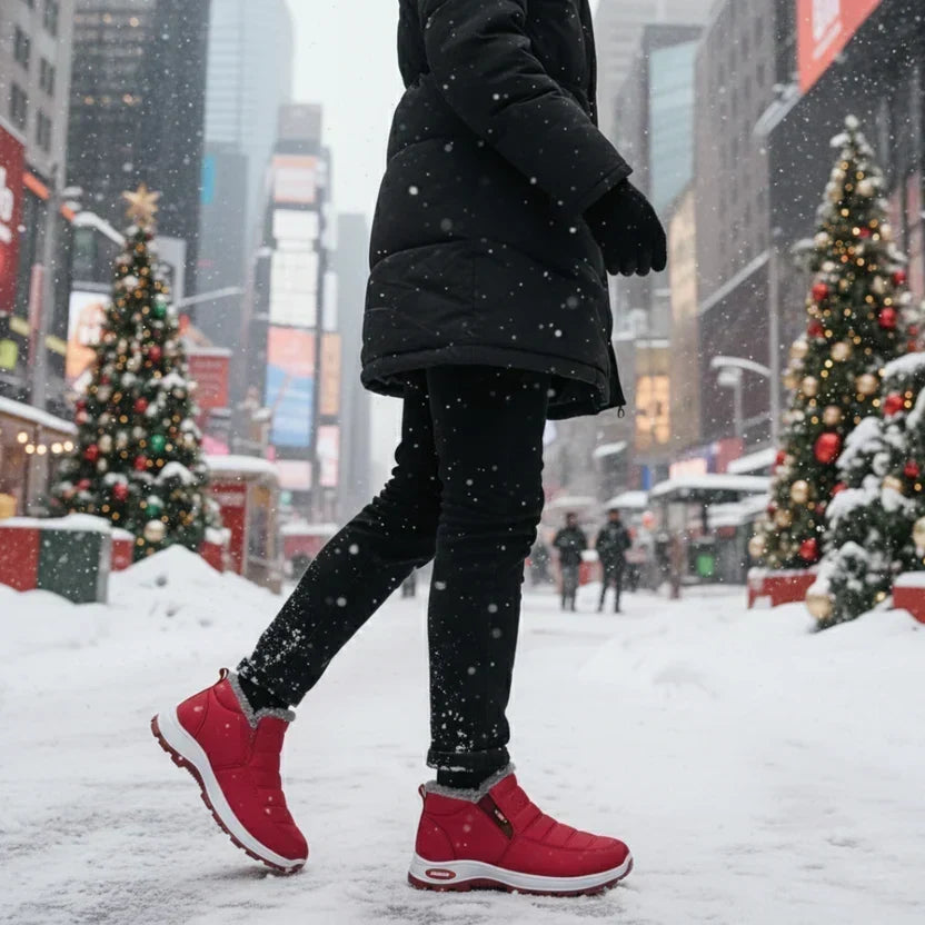 Elvy quilted slip-on ankle boots in Red