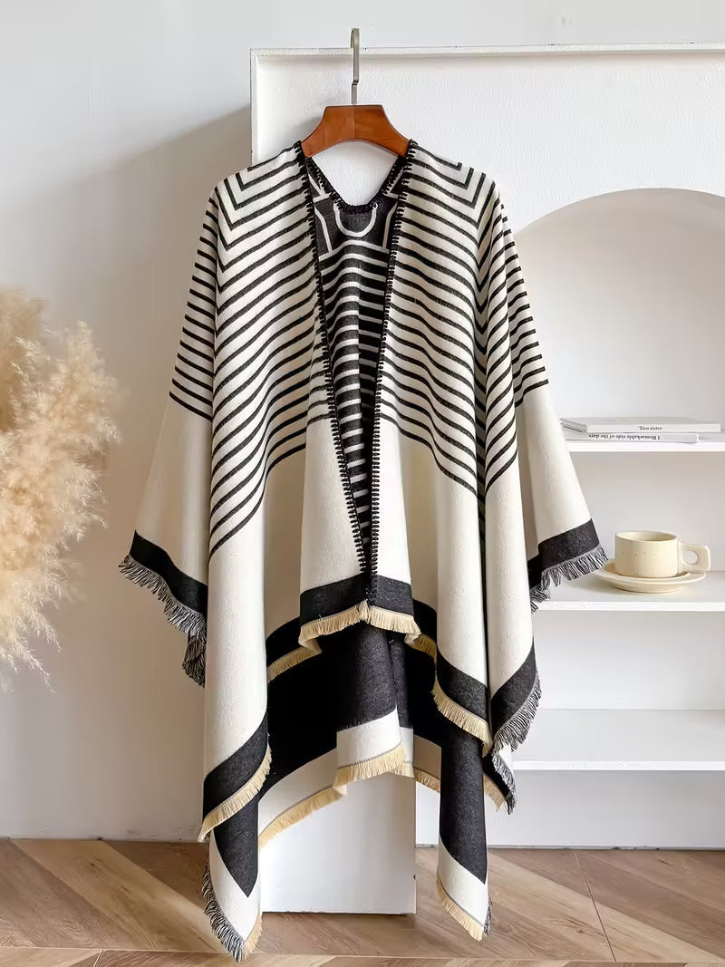 Taisija™ | Écharpe Jacquard Réversible Rayée