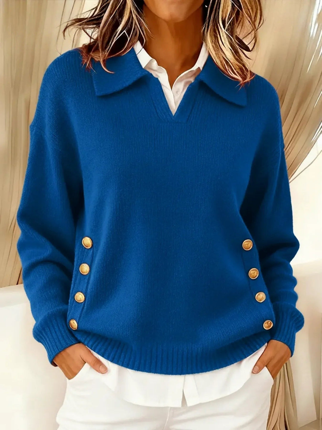 Vicenta | Polo Collar Button Jumper