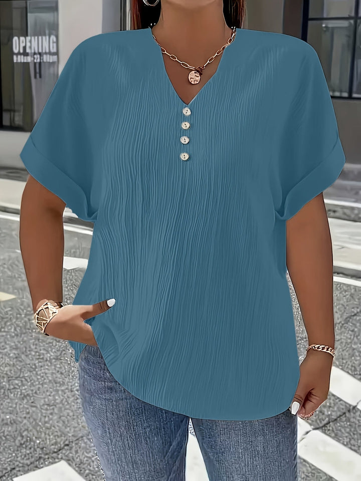 Elara™ | Blouse plissée en V de luxe