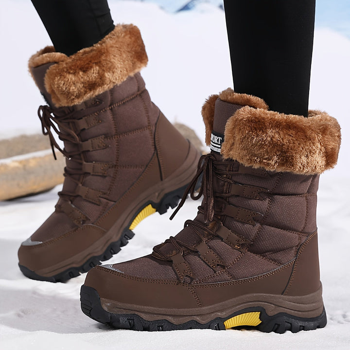 Freya warm lined winter boots in Dark Brown