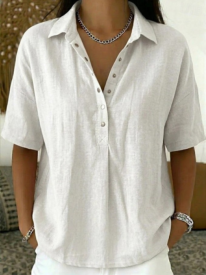 Willow | Blouse élégante à col classique et boutons raffinés