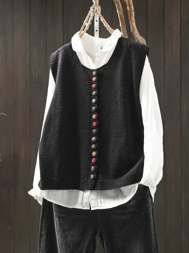 Gun everyday knitted waistcoat in Black