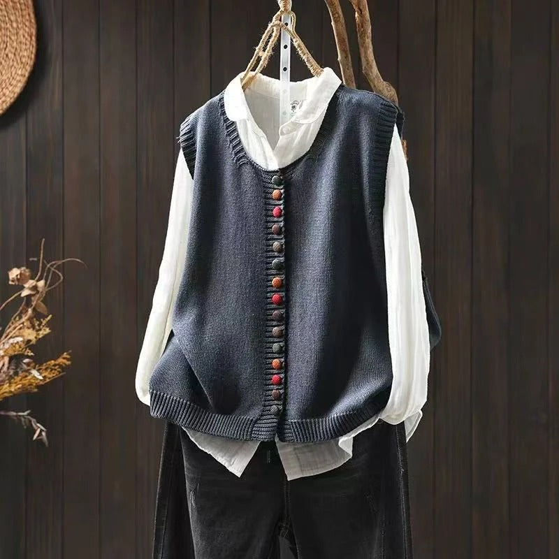 Gun everyday knitted waistcoat in Blue