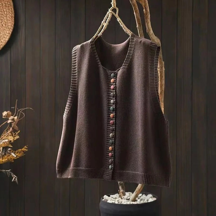 Gun everyday knitted waistcoat in Brown
