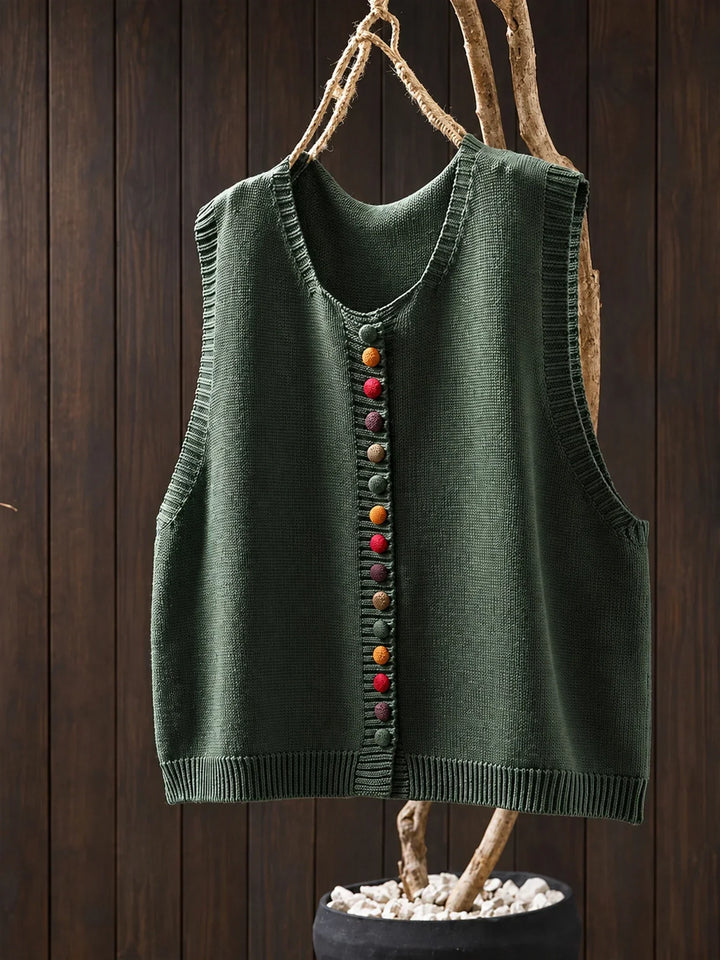 Gun everyday knitted waistcoat in Green